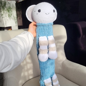 Horgolt pizsamatartó kis tigris (kék) - Meska.hu