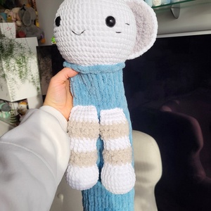 Horgolt pizsamatartó kis tigris (kék) - játék & sport - plüssállat & játékfigura - plüss mesefigurák - Meska.hu