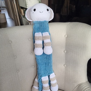 Horgolt pizsamatartó kis tigris (kék) - játék & sport - plüssállat & játékfigura - plüss mesefigurák - Meska.hu