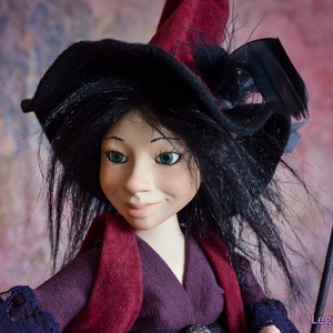 Boszorkány figura - boszi boszorka baba porcelán baba porcelánbaba porcelán figura kabala figura Vilma -  - Meska.hu