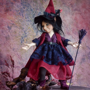 Boszorkány figura - boszi boszorka baba porcelán baba porcelánbaba porcelán figura kabala figura Vilma -  - Meska.hu