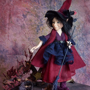 Boszorkány figura - boszi boszorka baba porcelán baba porcelánbaba porcelán figura kabala figura Vilma -  - Meska.hu