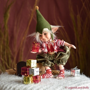 Bandó huncut karácsonymanó, nosztalgia porcelánbaba, porcelán baba -  - Meska.hu