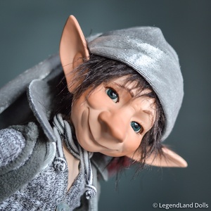 Ezüst díszítésű nagy kobold figura, JOACHIM porcelán BJD  fiú baba -  - Meska.hu