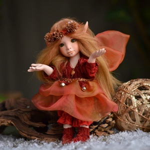 Karácsonyi porcelán mozgatható tündérke - LALA - karácsony - karácsonyi lakásdekoráció - karácsonyi manók, figurák - Meska.hu