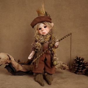 Horgász manó: DENTON - porcelán, mozgatható  - otthon & életmód - dekoráció - manók - Meska.hu