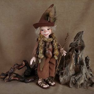 Horgász kobold: SAMSON - porcelán, mozgatható  - otthon & életmód - dekoráció - manók - Meska.hu