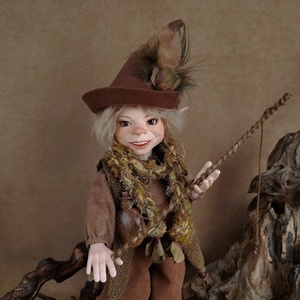 Horgász kobold: SAMSON - porcelán, mozgatható  - otthon & életmód - dekoráció - manók - Meska.hu