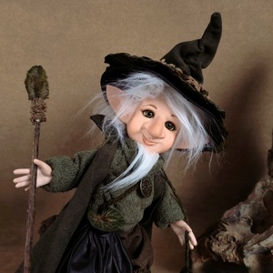 Erdei vándor manó: GABÓ - porcelán, mozgatható , Otthon & Életmód, Dekoráció, Manók, Baba-és bábkészítés, Szobrászat, MESKA