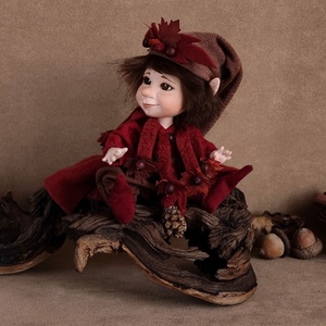 Mini egyedi porcelán mozgatható elf - MEDOX - otthon & életmód - dekoráció - asztal és polc dekoráció - asztaldísz - Meska.hu