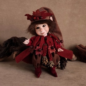 Mini egyedi porcelán mozgatható elf - MEDOX - otthon & életmód - dekoráció - asztal és polc dekoráció - asztaldísz - Meska.hu