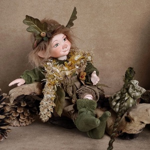 Erdei vándor manó: ZAORLINN - porcelán, mozgatható  - otthon & életmód - dekoráció - manók - Meska.hu