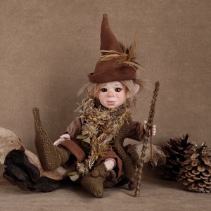 Horgász manó: DENTON - porcelán, mozgatható  - otthon & életmód - dekoráció - manók - Meska.hu