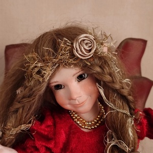 Karácsonyi tündér: ANGELIKA - porcelán, mozgatható  - karácsony - karácsonyi lakásdekoráció - karácsonyi manók, figurák - Meska.hu