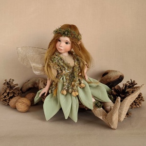 LARA - bájos nagy porcelán tündér, mozgatható, Otthon & Életmód, Dekoráció, Dísztárgy, Baba-és bábkészítés, Szobrászat, MESKA