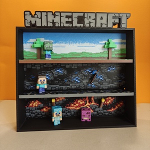 Minecraft Kinder Joy figurákhoz tartó állvány, polc - Meska.hu