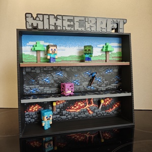 Minecraft Kinder Joy figurákhoz tartó állvány, polc - művészet - más gyűjtemények - Meska.hu