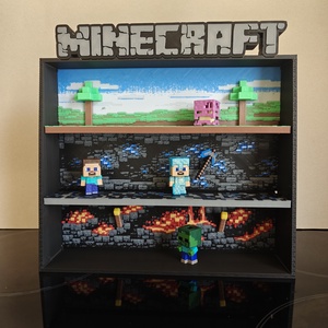 Minecraft Kinder Joy figurákhoz tartó állvány, polc - művészet - más gyűjtemények - Meska.hu