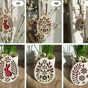 Népies húsvéti díszek, Ünnepi díszek, dekorációk, Húsvéti díszek és dekorációk, Húsvéti tojásfadíszek, Famegmunkálás, Festett tárgyak, MESKA