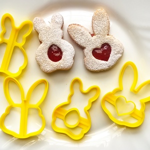Nyuszis linzerkiszúró készlet(4db) , Ünnepi díszek, dekorációk, Húsvéti díszek és dekorációk, Húsvéti sütikiszúró, , MESKA