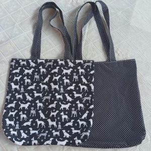 Kutyás-pöttyös kifordítható táska - táska & tok - bevásárlás & shopper táska - shopper, textiltáska, szatyor - Meska.hu