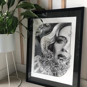 Underwater Love / tollrajz - giclée nyomat - művészet - grafika & illusztráció - egyéb rajzok - Meska.hu
