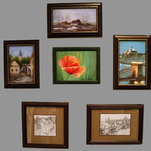 Olajfestmény, címe Szentendrei utca, 22x29cm, bekeretezve - művészet - festmény - olajfestmény - Meska.hu