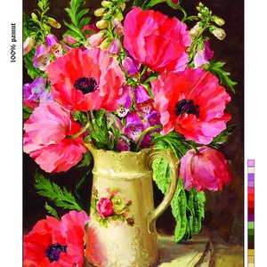 Előfestett gobelin alap - Pipacsok, Művészet, Textilkép, Gobelin, , MESKA