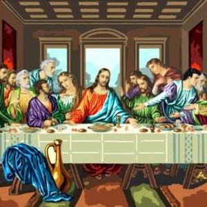 Utolsó vacsora - előfestett gobelin alap, Kellékek & szerszámok, Méteráru, Vegyes alapanyag, Festészet, Festészet, Festészet, MESKA