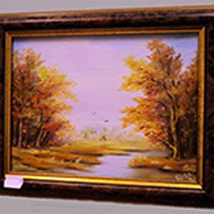 Olajfestmény, címe Őszi táj,  24x30cm, bekeretezve, Művészet, Festmény, Olajfestmény, Festészet, MESKA