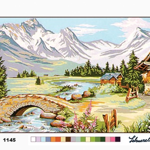 Tájkép - Előfestett gobelin alap  - Meska.hu