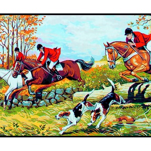 Vadászatra indulva - Előfestett gobelin alap , Kellékek & szerszámok, Dekorációs kellékek, Festészet, Festészet, Festészet, MESKA