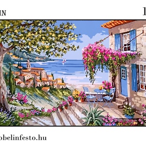 Előfestett gobelin tájkép (goblein minta), DIY (Csináld magad), Kellékek & szerszámok, Egységcsomag, Festészet, Festészet, Festészet, MESKA