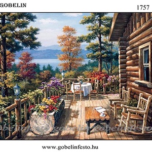 Gobelin alap - Üdülő a hegyekben , Kellékek & szerszámok, Dekorációs kellékek, Egyéb kellékek, Festészet, Hímzés, MESKA