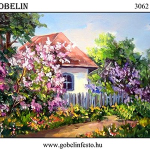 Előfestett gobelin - Tavaszi tájkép - Meska.hu