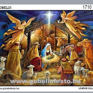 Jézus születése gobelin alapon, Művészet, Textilkép, Gobelin, Festészet, MESKA