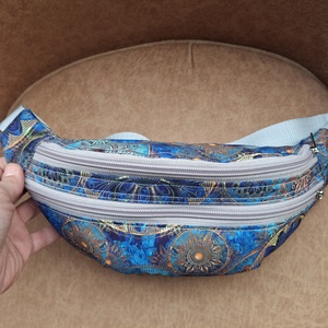 Övtáska plusz zsebes kék  - táska & tok - övtáska - Meska.hu