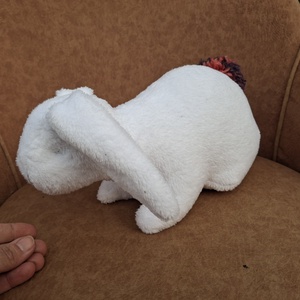 Plüss nagy nyuszi fehér-tarka - játék & sport - plüssállat & játékfigura - nyuszi - Meska.hu