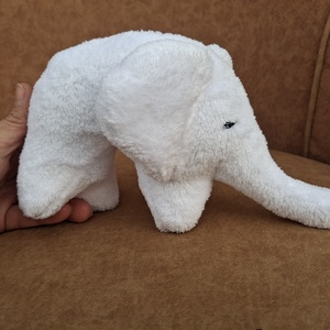 Plüss közepes elefánt fehér  - játék & sport - plüssállat & játékfigura - elefánt - Meska.hu