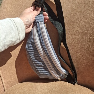 Övtáska plusz zsebbel -Szürke Kordbársony - táska & tok - övtáska - Meska.hu