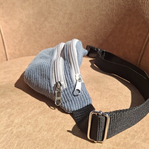 Övtáska plusz zsebbel -Szürke Kordbársony - táska & tok - övtáska - Meska.hu