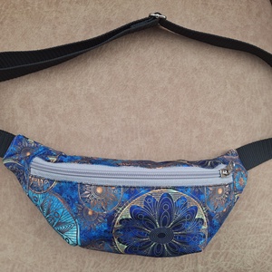 Övtáska egyterű kék arany - Meska.hu