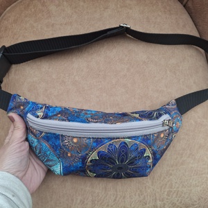 Övtáska egyterű kék arany - táska & tok - övtáska - Meska.hu