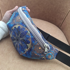 Övtáska egyterű kék arany - táska & tok - övtáska - Meska.hu