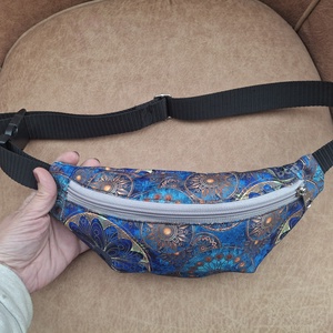 Övtáska egyterű kék arany - táska & tok - övtáska - Meska.hu