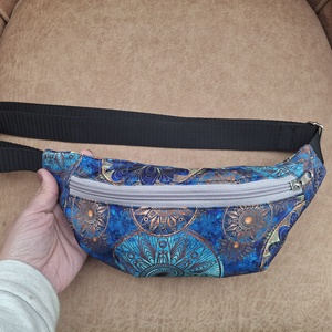 Övtáska egyterű kék arany, Táska & Tok, Övtáska, Varrás, MESKA