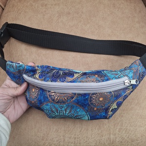 Övtáska egyterű kék arany - táska & tok - övtáska - Meska.hu