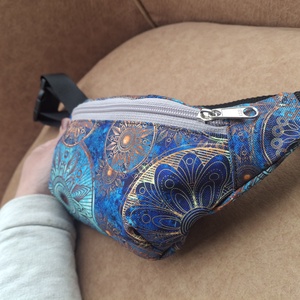 Övtáska egyterű kék arany - táska & tok - övtáska - Meska.hu