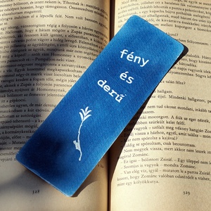 Útjelző � fény és derű cianotípia könyvjelző (5x15 cm) - könyv & zene - könyvjelző - Meska.hu