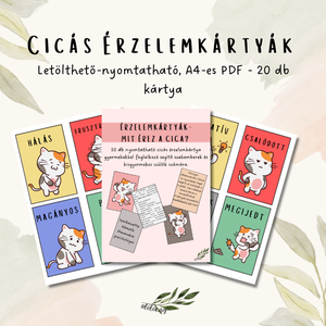 Letölthető-nyomtatható cicás érzelemkártyák - játék & sport - készségfejlesztő és logikai játék - logikai játékok - Meska.hu